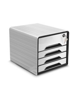 Fichero cajones de sobremesa cep smoove secure con cerradura 4 cajones color blanco/negro 288x360x270 mm