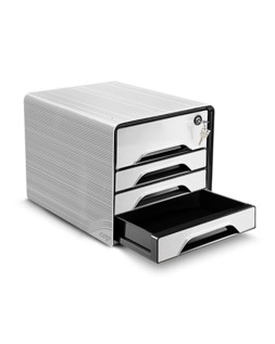Fichero cajones de sobremesa cep smoove secure con cerradura 4 cajones color blanco/negro 288x360x270 mm