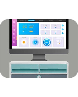 Fichero cajones de sobremesa cep moov up reciclado 80% con cerradura 3 cajones color azul/gris 275x369x146 mm