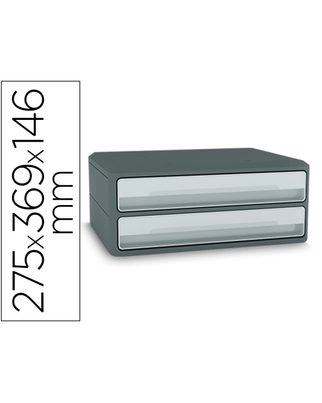 Fichero cajones de sobremesa cep moov up reciclado 80% 2 cajones color gris 275x369x146 mm
