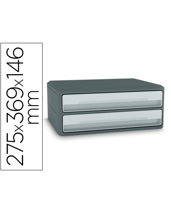 Fichero cajones de sobremesa cep moov up reciclado 80% 2 cajones color gris 275x369x146 mm