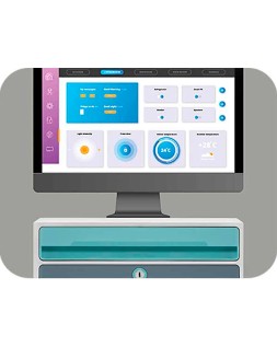 Fichero cajones de sobremesa cep moov up reciclado 80% con cerradura 2 cajones color azul/gris 275x369x146 mm
