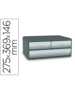 Fichero cajones de sobremesa cep moov up reciclado 80% 3 cajones color gris 275x369x146 mm