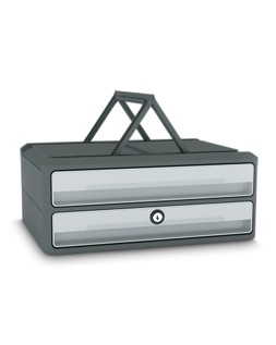 Fichero cajones de sobremesa cep moov up reciclado 80% con cerradura reciclado 80% 2 cajones color gris