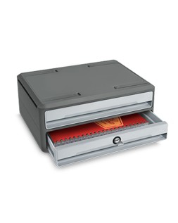 Fichero cajones de sobremesa cep moov up reciclado 80% con cerradura reciclado 80% 2 cajones color gris