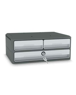 Fichero cajones de sobremesa cep moov up reciclado 80% con cerradura reciclado 80% 3 cajones color gris