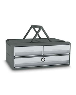 Fichero cajones de sobremesa cep moov up reciclado 80% con cerradura reciclado 80% 3 cajones color gris