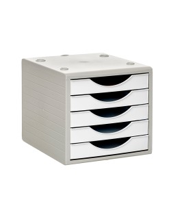 Fichero cajones de sobremesa archivo 2000 5 cajones color blanco opaco 270x340x260 mm