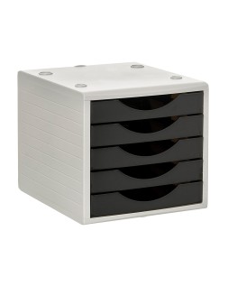 Fichero cajones de sobremesa archivo 2000 5 cajones color negro opaco 270x340x260 mm