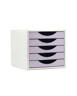 Fichero cajones de sobremesa archivo 2000 5 cajones color lavanda pastel 270x340x260 mm