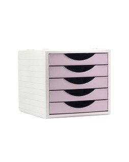 Fichero cajones de sobremesa archivo 2000 5 cajones color rosa pastel 270x340x260 mm