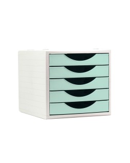 Fichero cajones de sobremesa archivo 2000 5 cajones color verde pastel 270x340x260 mm