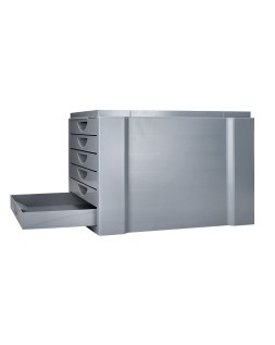 Fichero cajones de sobremesa q-connect bandeja organizadora superior 6 cajones color gris opaco