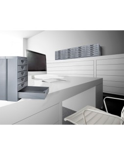 Fichero cajones de sobremesa q-connect bandeja organizadora superior 6 cajones color gris opaco