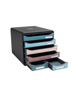 Fichero cajones de sobremesa exacompta skandi din a4+ polipropileno reciclado 6 cajones colores surtidos
