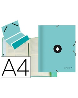 Carpeta antartik clasificadora a4 12 departamentos gomas carton forrado color menta