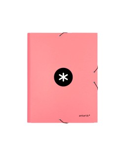 Carpeta antartik clasificadora a4 12 departamentos gomas carton forrado color coral
