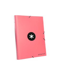 Carpeta antartik clasificadora a4 12 departamentos gomas carton forrado color coral