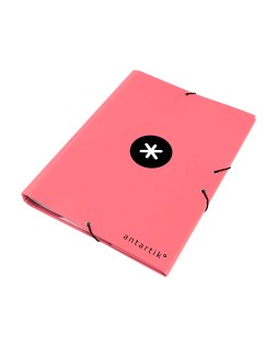 Carpeta antartik clasificadora a4 12 departamentos gomas carton forrado color coral