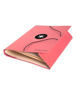 Carpeta antartik clasificadora a4 12 departamentos gomas carton forrado color coral