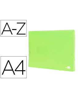 Carpeta liderpapel clasificador fuelle polipropileno din a4 amarillo fluor opaco 13 departamentos