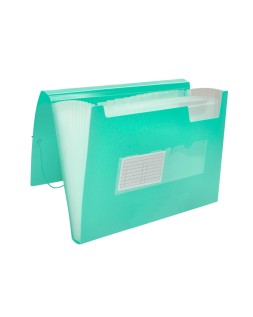 Carpeta liderpapel clasificador fuelle polipropileno din a4 verde opaco 13 departamentos