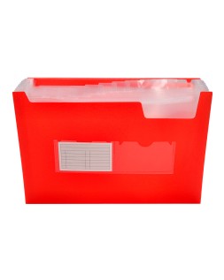 Carpeta liderpapel clasificador fuelle 32110 polipropileno din a4 roja transparente 13 departamentos
