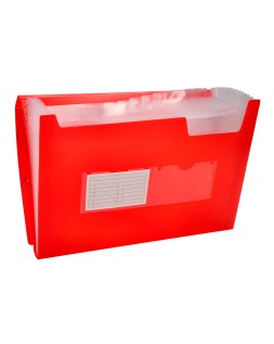 Carpeta liderpapel clasificador fuelle 32110 polipropileno din a4 roja transparente 13 departamentos
