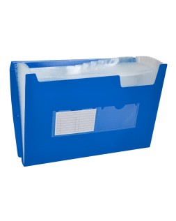 Carpeta liderpapel clasificador fuelle 32112 polipropileno din a4 azul transparente 13 departamentos