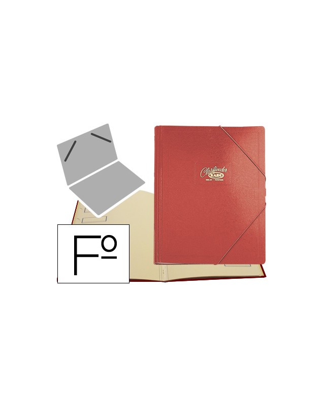 Carpeta clasificador carton compacto saro folio roja 12 departamentos