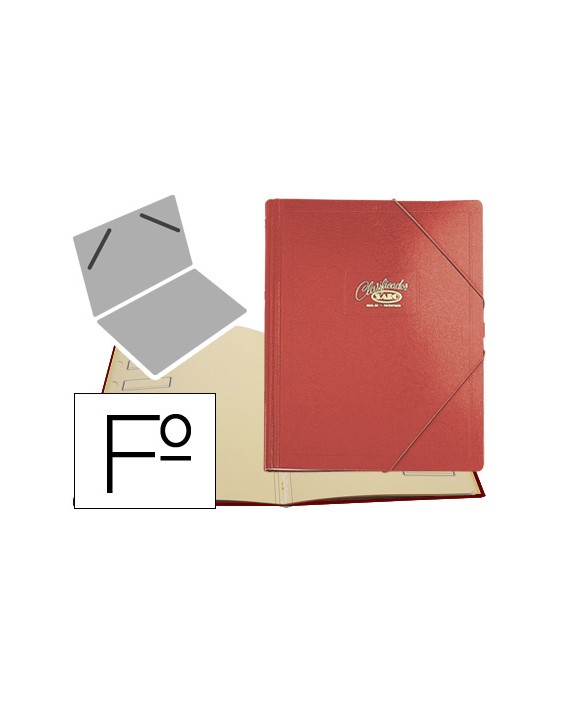 Carpeta clasificador carton compacto saro folio roja 12 departamentos