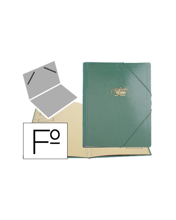 Carpeta clasificador carton compacto saro folio verde 12 departamentos