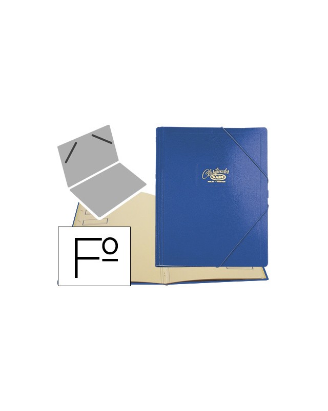 Carpeta clasificador carton compacto saro folio azul 12 departamentos