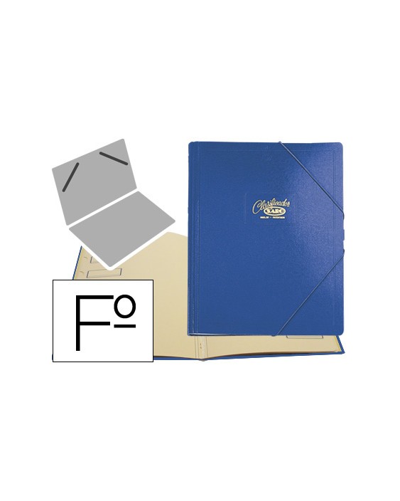Carpeta clasificador carton compacto saro folio azul 12 departamentos