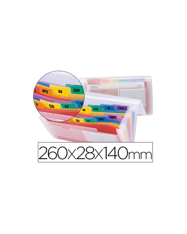 Carpeta liderpapel clasificador fuelle 43804 polipropileno para letras y cheques spectrafile 13 dpto
