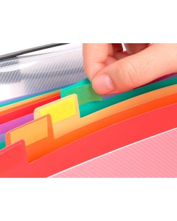 Carpeta liderpapel clasificador fuelle 45134 polipropileno a4 transparente spectrafile 13 departamentos