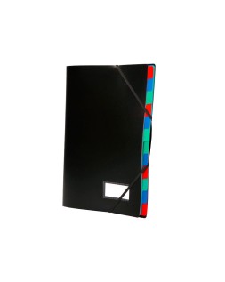 Carpeta liderpapel clasificadora polipropileno din a4 negra -portafirmas -12 departamentos