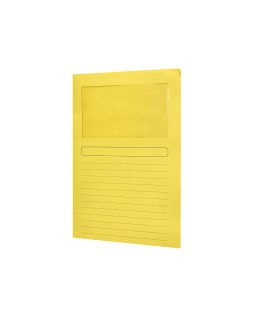 Subcarpeta cartulina q-connect din a4 amarilla con ventana transparente 120 g/m2