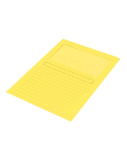 Subcarpeta cartulina q-connect din a4 amarilla con ventana transparente 120 g/m2