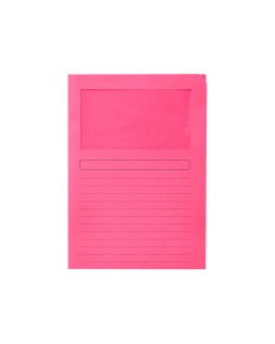 Subcarpeta cartulina q-connect din a4 rosa con ventana transparente 120 g/m2