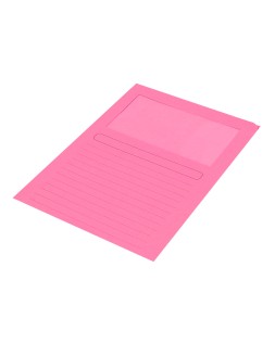 Subcarpeta cartulina q-connect din a4 rosa con ventana transparente 120 g/m2