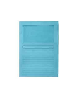 Subcarpeta cartulina q-connect din a4 azul con ventana transparente 120 g/m2