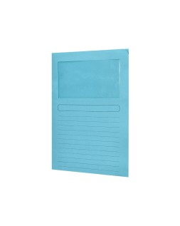 Subcarpeta cartulina q-connect din a4 azul con ventana transparente 120 g/m2
