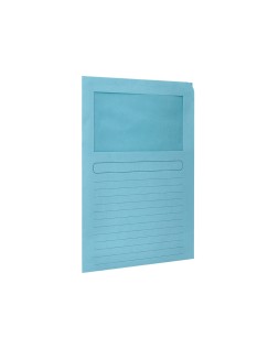 Subcarpeta cartulina q-connect din a4 azul con ventana transparente 120 g/m2