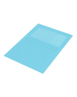 Subcarpeta cartulina q-connect din a4 azul con ventana transparente 120 g/m2