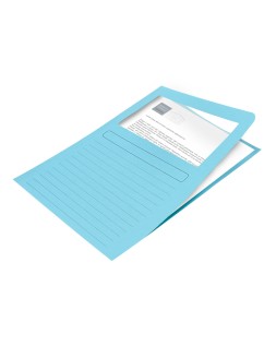 Subcarpeta cartulina q-connect din a4 azul con ventana transparente 120 g/m2