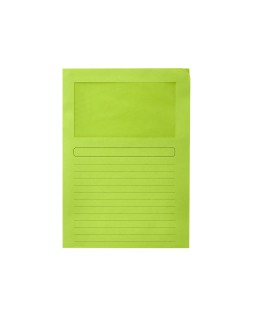Subcarpeta cartulina q-connect din a4 verde con ventana transparente 120 gr