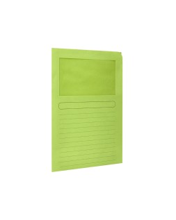 Subcarpeta cartulina q-connect din a4 verde con ventana transparente 120 gr