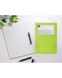 Subcarpeta cartulina q-connect din a4 verde con ventana transparente 120 gr
