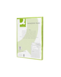 Subcarpeta cartulina q-connect din a4 verde con ventana transparente 120 gr
